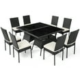 thumbnail image 1 of Gymax 10PCS Rattan Dining Set Cushioned Chair Table w/ Glass Top Furniture Patio, 1 of 6