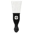 thumbnail image 4 of 3Pcs Metal Afro Comb African American Pick Comb Hair Brush Hairdressing Styling Tool Black Fist, 4 of 8