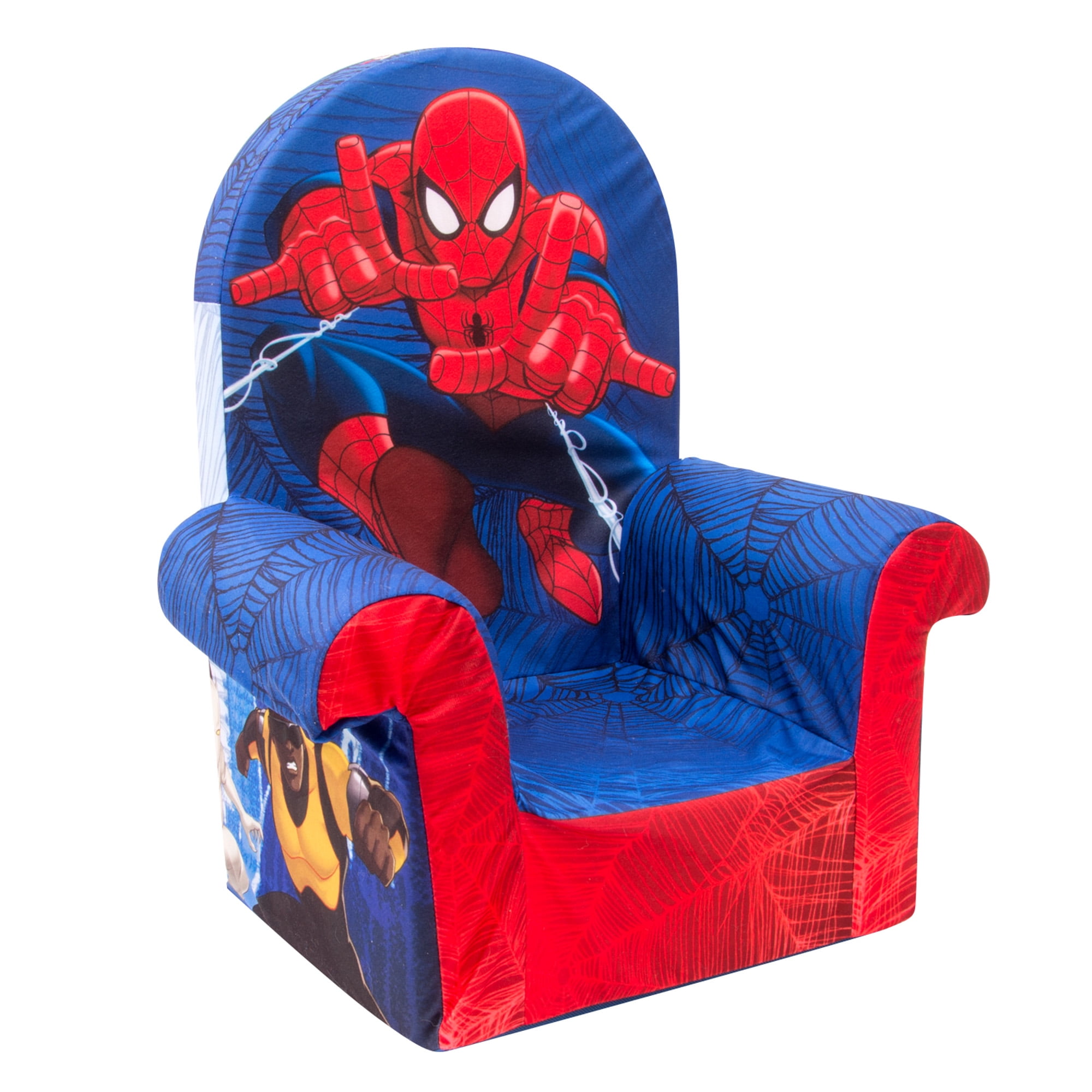 marshmallow furniture comfortable foam toddler kid's high back chair  spiderman  walmart