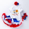 thumbnail image 2 of TOWED22 Baby Girl Baseball Outfits Letter Print Short Sleeve Romper Baseball Bummie Shorts Headband Set 3Pcs Summer Outfits Red,6-9 M, 2 of 4