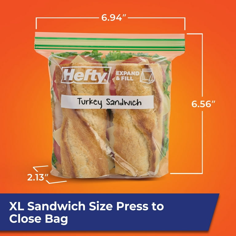 Hefty Press to Close Extra Large Sandwich Bags, 50 Count - Walmart.com