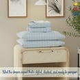 thumbnail image 6 of Color Sense 4-Piece 100% Cotton Percale Bed Sheet Set, Cool & Crisp Printed Bedding, Full, Greek Key Blue, 6 of 10