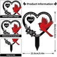thumbnail image 2 of Metal Cemetery Memorial Plaque for Remembrance Cardinal Graveyard Decorations for Humans Markers Cross Sign Garden Outdoor Stake Miss You Headstones Easter Sympathy Gifts Tombstones, 2 of 4