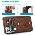 thumbnail image 5 of Nalacover Case for Samsung Galaxy S21 Wallet Case Hidden Card Slots Holder, Premium PU Leather Loop Finger Strap TPU Shockproof Lens Protection Cover for Samsung Galaxy S21, Brown, 5 of 6