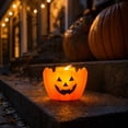 thumbnail image 5 of Halloween Decorations Pumpkin Candle Light Decoration Prop, Flameless Pumpkin Candle Decor for Halloween Parties, Festive Fall Decorations for Home, Easy to Place Anywhere, 5 of 7