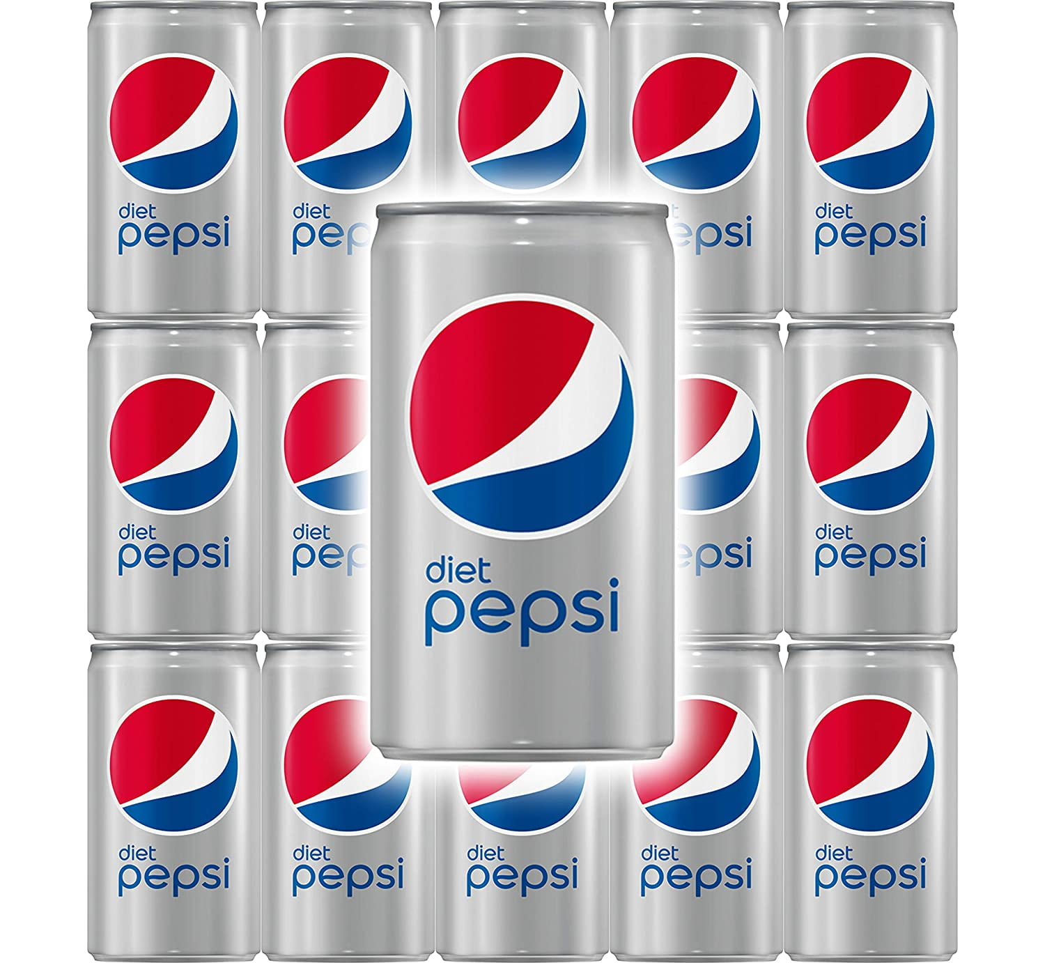 Diet Pepsi Cola, 7.5 Fl Oz Mini Can Pack of 15, Total of 122.5 Oz