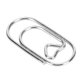thumbnail image 2 of Lot de 250 trombones fantaisie en forme de cœur, fil recouvert de plastique, très utilisés, pour la maison, l'école et le bureau, couleur argent, 2 of 4
