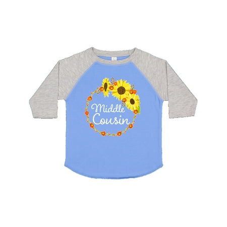 

Inktastic Middle Cousin Sunflower Wreath Gift Toddler Boy or Toddler Girl T-Shirt