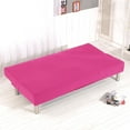 thumbnail image 3 of Stretch Futon Cover Armless Sofa Slipcover Foldable Sofa Bed Covers with Elastic Band, Machine Washable (Rose Red), 3 of 6