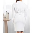 thumbnail image 2 of Bata NY Threads de Punto Suave con Textura de Gofre Ligera hasta la Rodilla Blanca Talla XX-L, 2 of 6
