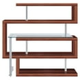 thumbnail image 2 of ACME Buck II Writing Desk with Shelf in Clear and Walnut High Gloss, 2 of 9