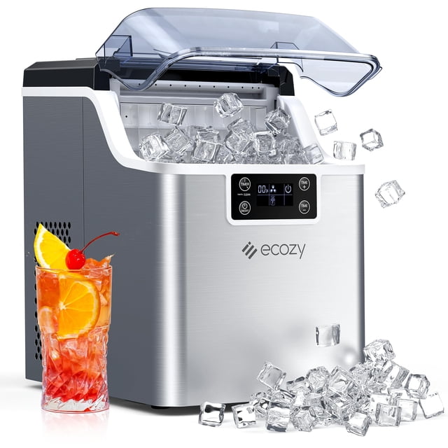 Máquina de hielo portátil ecozy, 20 kg/día, 24 cubos, autolimpieza