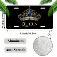thumbnail image 2 of 1 Pcs 2D Flat License Plate Covers & Frames, QUEEN Crown For Decorative Front, Waterproof For Decoration Aluminum License Plate Covers & Frames Cover For Men Women, 12" X 6", 2 of 7
