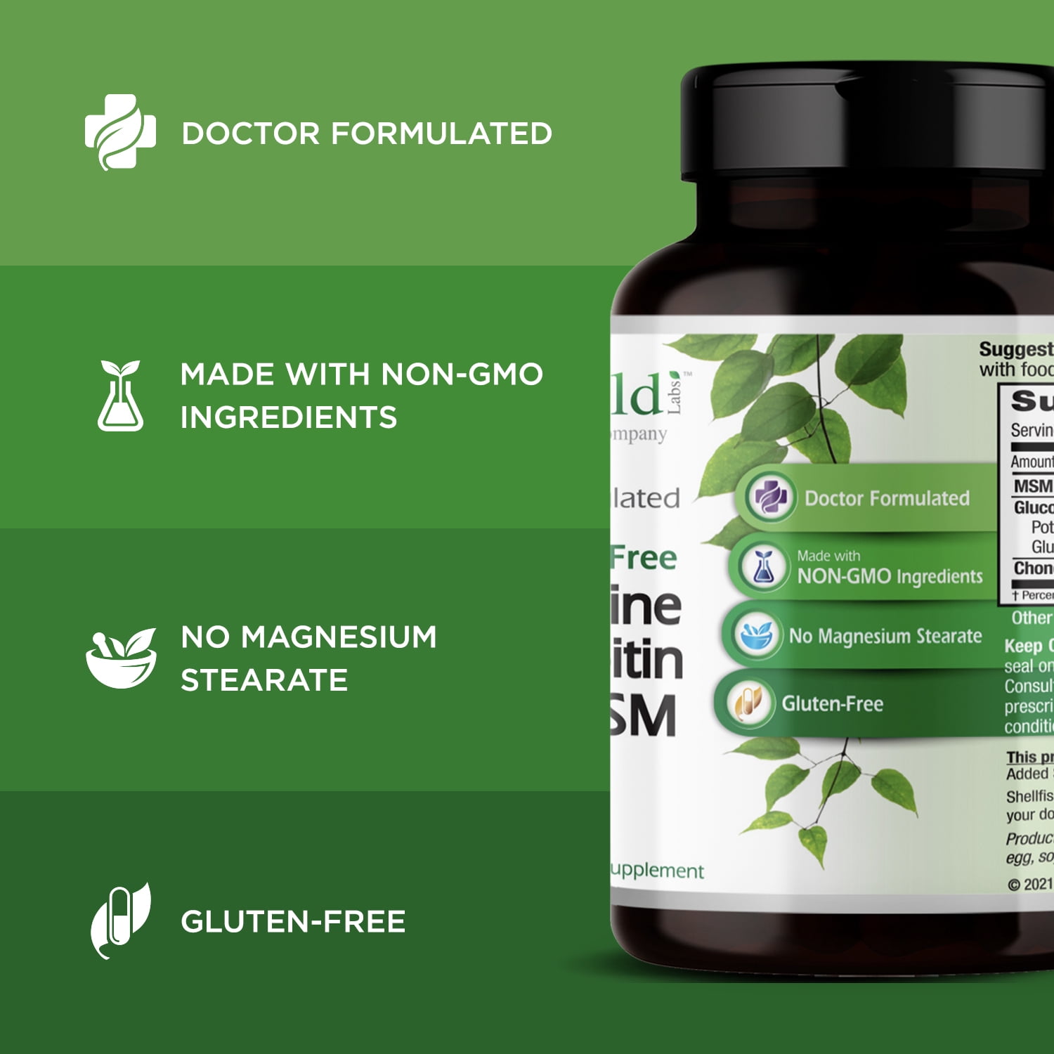 Emerald Labs Glucosamine Chondroitin with MSM - Joint Essentials - Supports Overall Joint Health and Cartilage Health - 120 Capsules