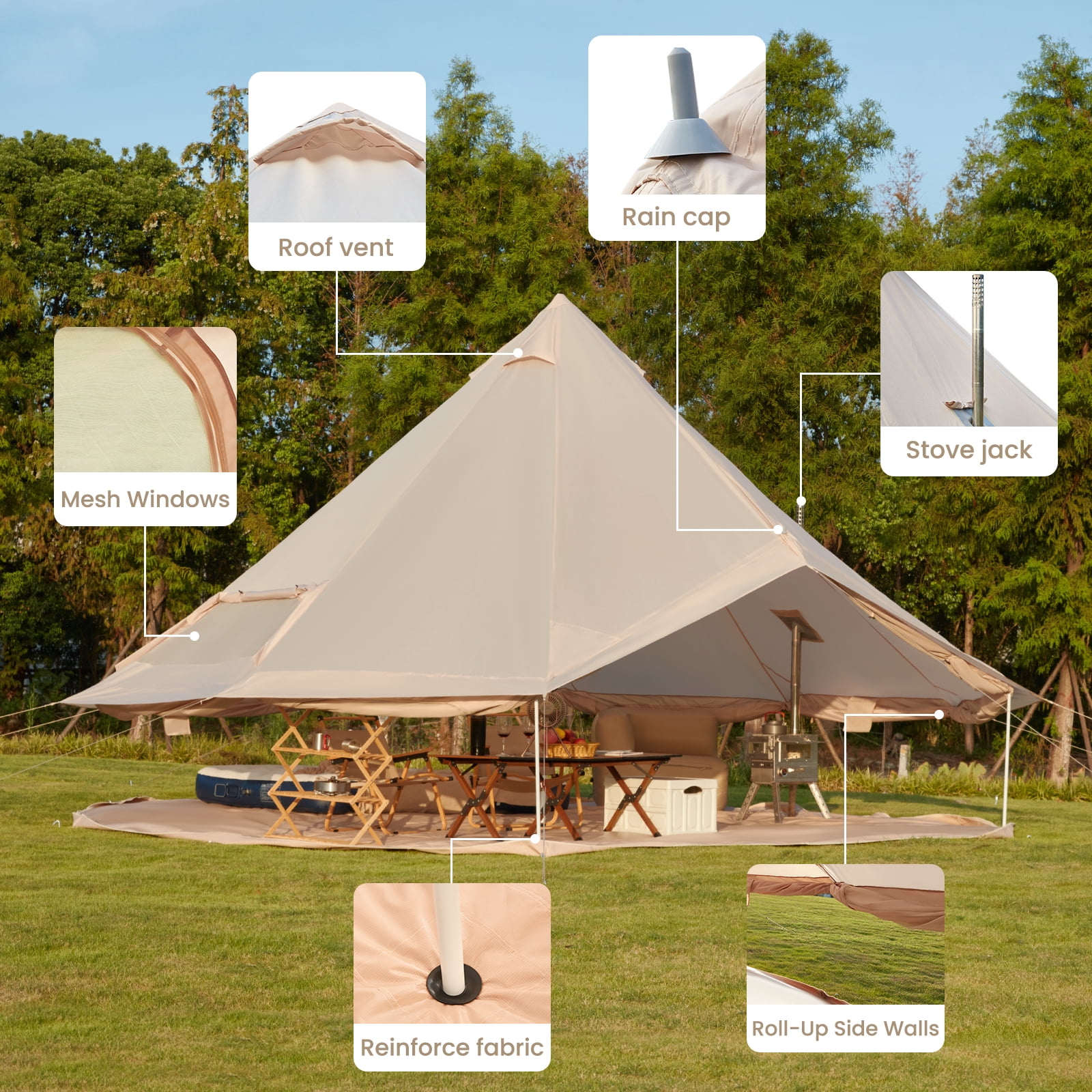 air tents Coody Aurora Dome Black Inflatable Shelter for Outdoors (2-4 person) storage pocket Mushroom Grow Tent, Martha antivol Size:6x4x4M /20x13x13ft