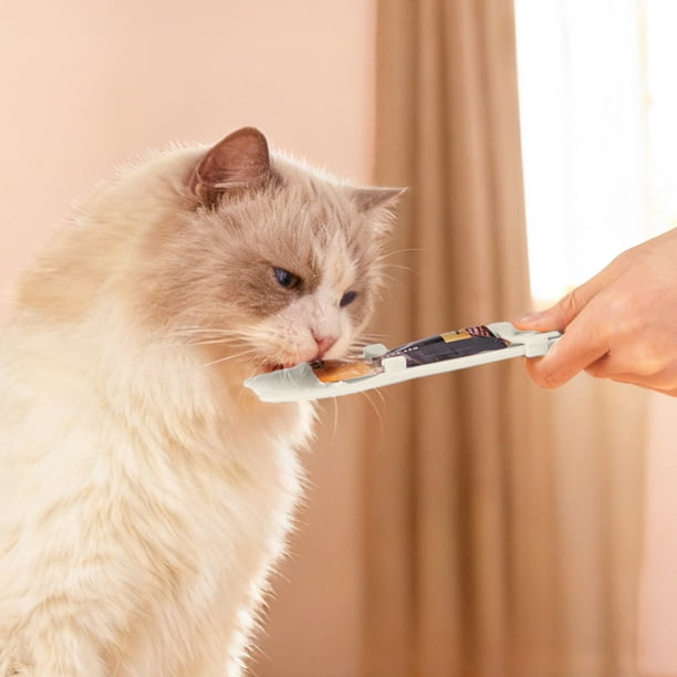 Comedero líquido para mascotas | Herramienta para apretar golosinas y tiras nutritivas para gatos | Cuchara especial con control preciso | Plástico de grado alimenticio fácil de limpiar | Vari