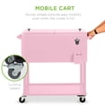 thumbnail image 2 of Cooler Cart Best Choice Products de acero de 80 litros con hielera rosa, 2 of 5