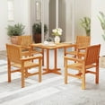 thumbnail image 4 of Costway Patio Chairs Set of 4 Outdoor Wooden Dining Chairs with Inclined Backrests, 4 of 9