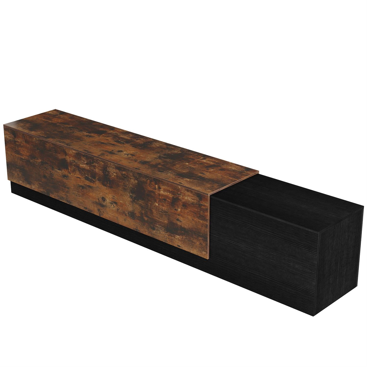 Demi Bonn 78" Rustic Entertainment Unit, Modern TV Stand, Living Room Console Table, Stylish Media Center for Home Theater, Brown