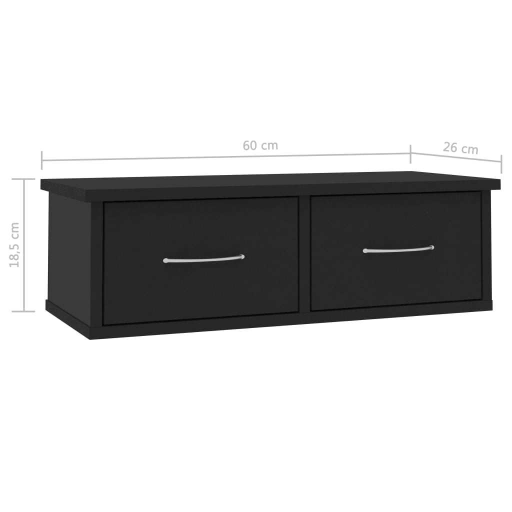 Kepooman Modern Display Shelf, Wall Mounted Shelf for Home, Display Storage Unit with 2 Drawers, Black Kepooman Modern Display Shelf, Wall Mounted Shelf for Home, Display Storage Unit with 2 Drawers, Black