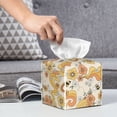 thumbnail image 6 of Tissue Groovy Floral Box Cover Holder, Square by Xecao - Leather Decorative Organizer for Tabletop, Bathroom, Car, Office, 6 of 8