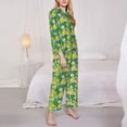 thumbnail image 3 of Pofeuu Cartoon Koala Bear and Leaf Print Womens Pajamas Set Long Sleeve Sleepwear Button Down Nightwear Soft Pj Lounge Sets Button Down Pajamas Women-X-Large, 3 of 7