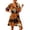 Black B, variant on Stamzod Ruffled Nightgowns for Women Casual V-Neck Halloween Night Dress Pumpkin Print Short Sleeve Sleep Shirt with Pockets M