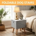 thumbnail image 5 of 19.68" H 2-in-1 Foldable Wooden Dog Stairs & Ottoman for Couch/Bed, Non-Slip Pet Ramp/Steps with Joint Support for Small Medium Large Dogs Cats Puppy, Senior & Injured Pets, Space Saving Design, 5 of 7