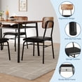 thumbnail image 4 of 5-Piece Dining Table Set for 4 with Storage Rack – Wood Tabletop, Heavy-Duty Metal Frame, Upholstered Chairs – Dining Room Set for Small Space, Apartment – Brown, 4 of 7