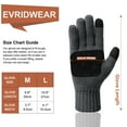 thumbnail image 3 of EvridWear Mens Winter Warm Finger Gloves, Knitted Thermal Anti-Slip Adult Touchscreen Glove with 3M Thinsulate Insulated Lining, Gray, 3 of 8