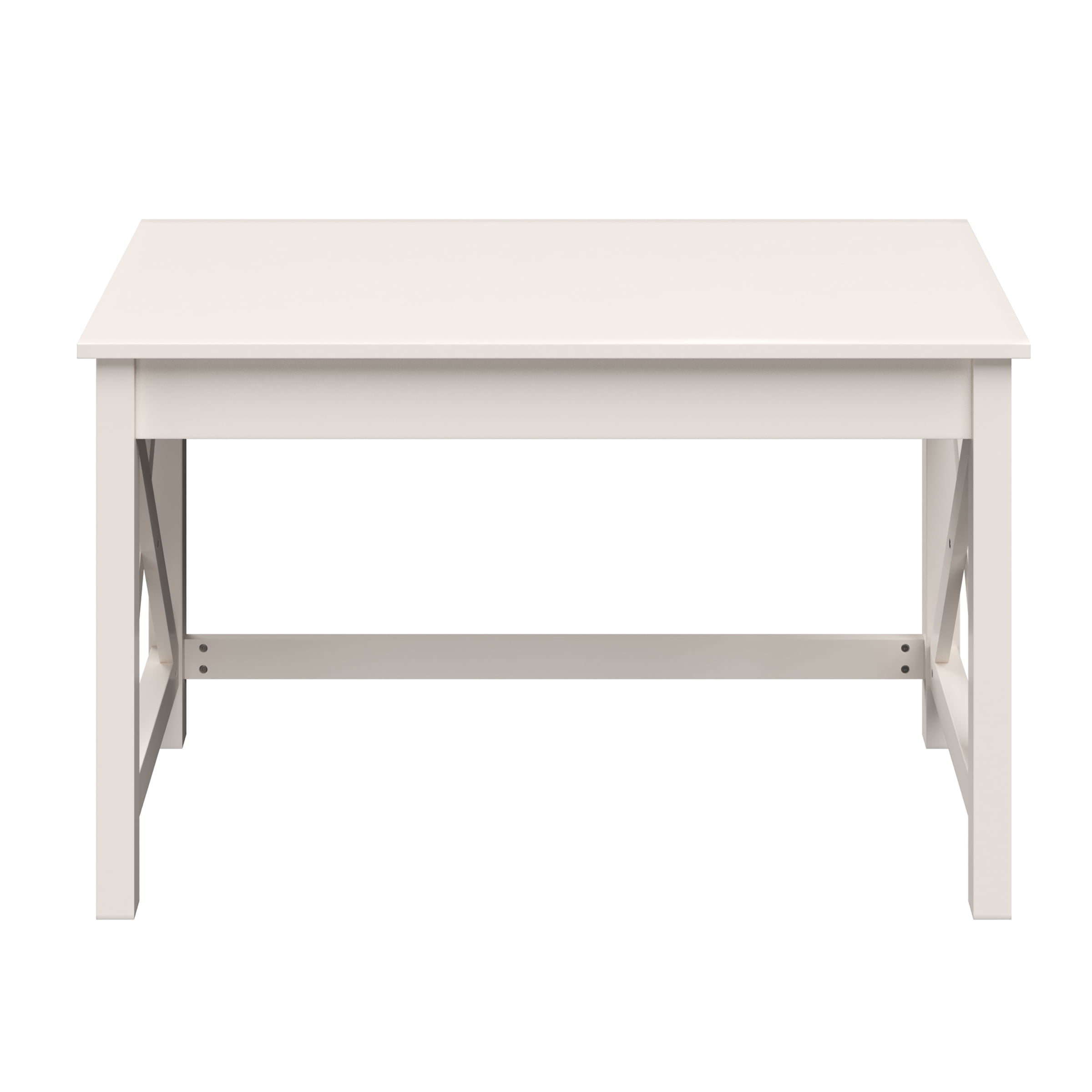 Lavish Home 47 in. Writing Desk - Work Desk with X-Pattern Legs for Office, Bedroom, Computer, or Craft Table, White