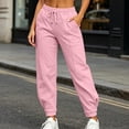 thumbnail image 6 of QIYAGBSA High Waisted Joggers for Women Soft Drawstring Elastic Waist Front Seam Side Pockets Ankle Cuffs Gym Fitness Running Casual Weekends, 6 of 8