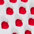 thumbnail image 3 of 12 Pcs Christmas Velvet Ornaments Valentine's Day Heart Shaped Hanging Ornaments for Tree Velvet Valentines Flocked Red Heart Baubles Decorations for Xmas Wedding Anniversary, 3 of 9