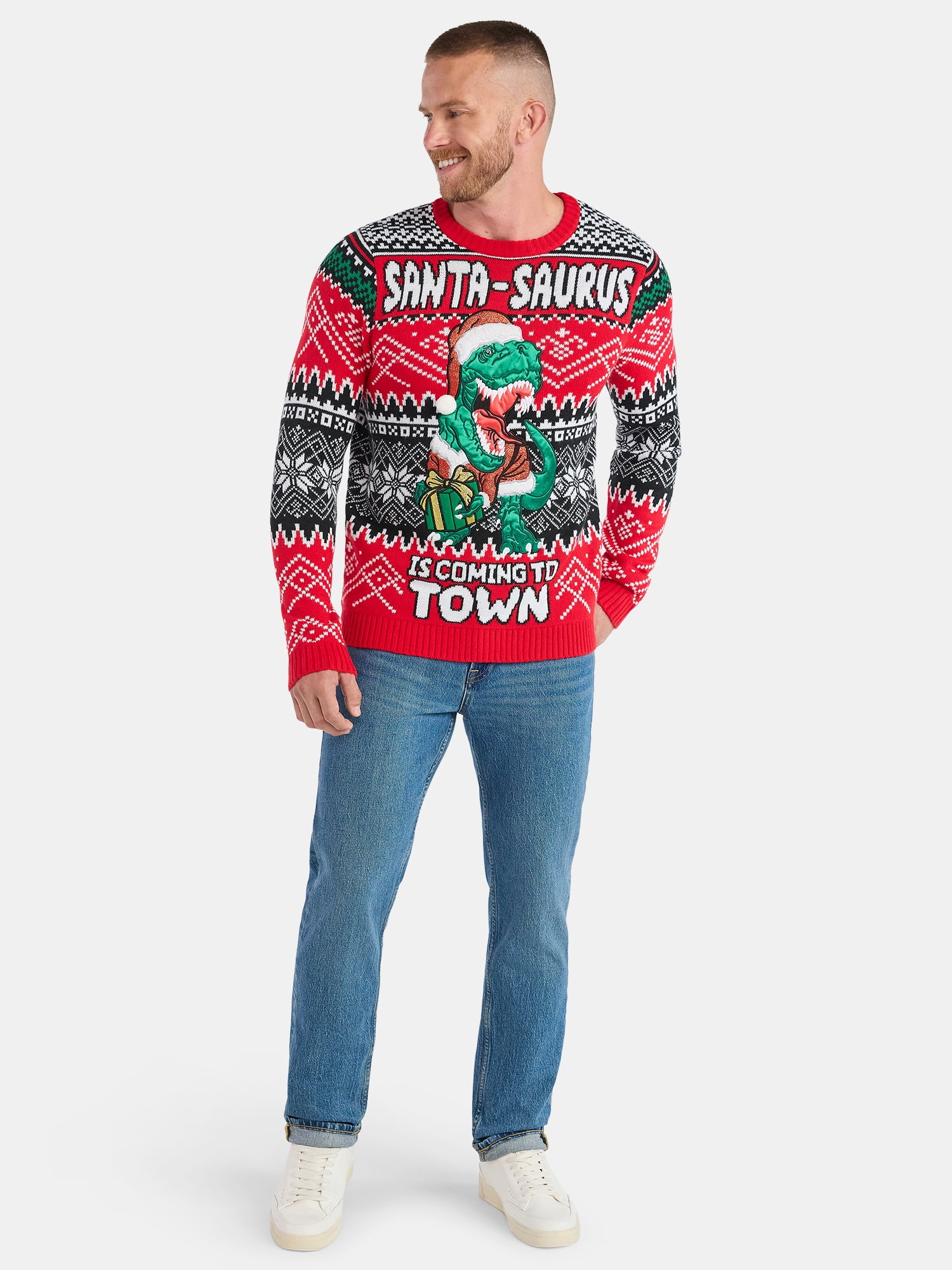 Jollidays Men's Christmas Sweater with Long Sleeves, Midweight, Sizes S-3XL