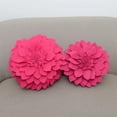 thumbnail image 3 of Fennco Styles 3D Petals Flower Filled Decorative Throw Pillow 13" Round - Fuchsia Floral Felt Accent Pillow for Couch, Bedroom, Living Room, Office, Holiday Décor, and Housewarming, Birthday Gift, 3 of 4