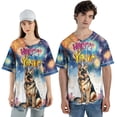 thumbnail image 4 of Happy New Year with German Shepherd Fireworks Holiday Xmas Winter 2025 All Over Print 3D Baseball Shirt Alsatian Dog Lover Gifts Softball Sport - 00025, 4 of 6