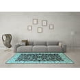 thumbnail image 3 of Ahgly Company Indoor Square Oriental Light Blue Traditional Area Rugs, 5' Square, 3 of 4