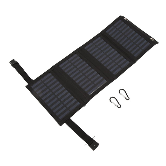 Panel solar plegable con puerto USB 5.5V 20W monocristalino de alta eficiencia IP65 impermeable para acampar al aire libre negro