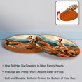 thumbnail image 4 of Kangaroo 6PCS Round Microfiber Leather Coasters, 11x11 cm/4.3x4.3 in, Drink Mats for Table, Set of 6 Absorbent Coasters for Drinks, 4 of 6