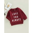 thumbnail image 3 of Unisex Baby Long Sleeve Round Neck Sweatshirt Letter Printing Casual Pullover for Spring Fall Winter, 3 of 9