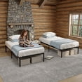 thumbnail image 6 of Furnibear 14 Inch Heavy Duty Metal Platform, Black - Queen - Sturdy Wooden Platform with Headboard Home Furniture, 6 of 10