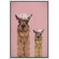 thumbnail image 2 of PixonSign Framed Wall Art Pastel Flower Crown Baby Alpaca Duo Nature Animals Portrait Artwork Cartoon Oil Paintings Modern Canvas Prints Colorful Fine Art for Rooms - 16"x24" White, 2 of 5