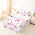 thumbnail image 5 of Manfei Letter B Personalized Twin Sheet Sets For Girls,Cute Pink Bow Bedding For Kids,3-Piece, 5 of 6