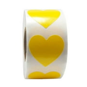 HEVIRGO Heart Red Sealing Labels Sticker Scrapbooking Package Wedding Decor Stationery Yellow Paper