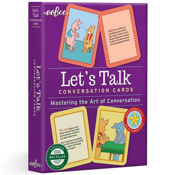 eeBoo Let's Talk Conversation Cards, helps build essential conversation skills, 3 Years and Up.