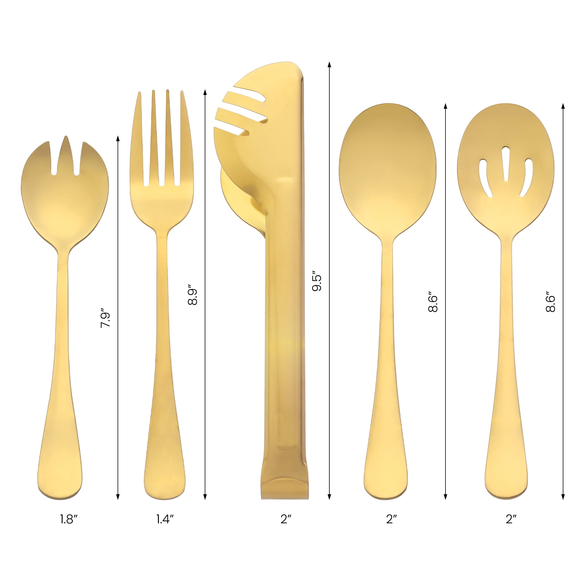 Unique Bargains Stainless Steel Flatware Cutlery Set for Kitchen Gold 10 Pcs