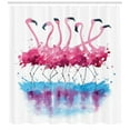 thumbnail image 3 of Ambesonne Animal Shower Curtain, Flamingo and Bird, 69"Wx75"L, Pink Blue Purple, 3 of 3