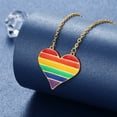 thumbnail image 4 of Jewmon Rainbow Love Heart LGBT Necklace 18K Gold Plated Lesbian Gay Pride Pendant Jewelry for Men and Women Love Gift, 4 of 7