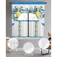 thumbnail image 2 of Summer Lemon Swag Curtains for Living Room/Bedroom Windows, Pastoral Tropical Fruit Botanical Striped Kitchen Curtains and Valances Set 36 Inch Length, Light Filtering Swags Valance Curtain Panels, 2 of 5