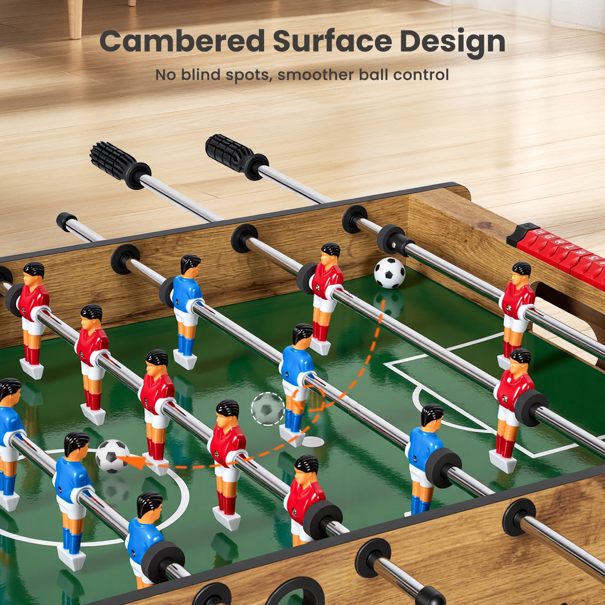 Naipo 48 in Foosball Table Competition Sized Soccer Game Table for Home Game Room Adult Juniors Size with 3 Balls